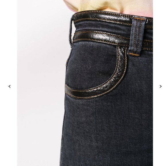 NWT: SEE BY CHLOE | Faux-Leather Trim, High-Rise Denim - Picture 5 of 10